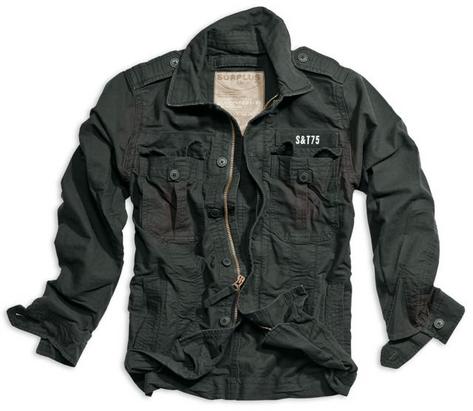 New Heritage Vintage Military Jacket Washed BLACK sz L Preview